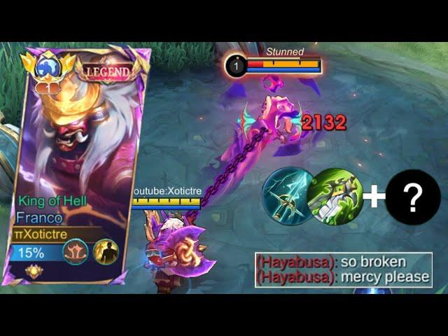 FRANCO BEST BUILD & EMBLEM FOR ONE HOOK CRITICAL ( must try ) FRANCO FIGHTER BUILD GAMEPLAY | MLBB