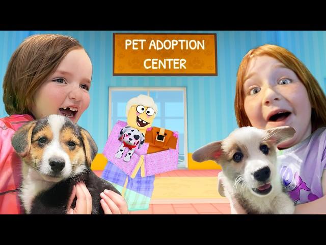 PUPPY ADOPTiON STORY!! Adley Niko & Navey visit the Pet Adoption Center then save the Zoo in Roblox