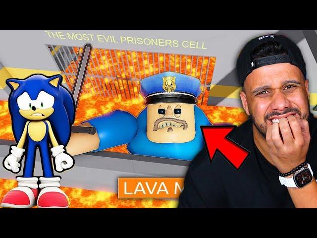 ATUALIZOU! SONIC E POLICIAL PEIDÃO O CHÃO É LAVA MODO HARD! (BARRY'S PRISON RUN!) Roblox