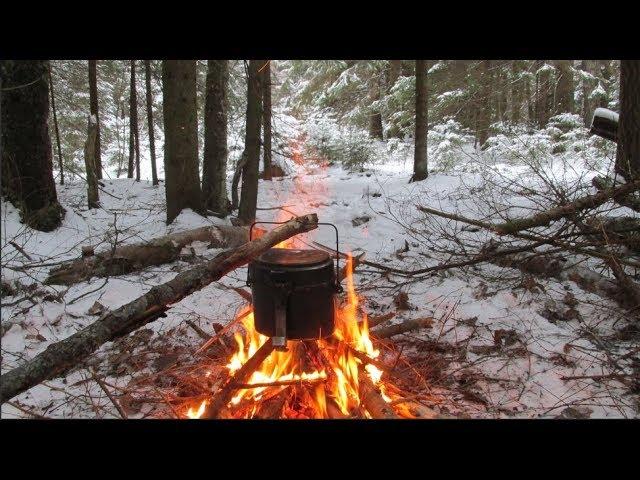 Зимний лес. Костер. Одиночная прогулка  / Solo Woman Bushcraft