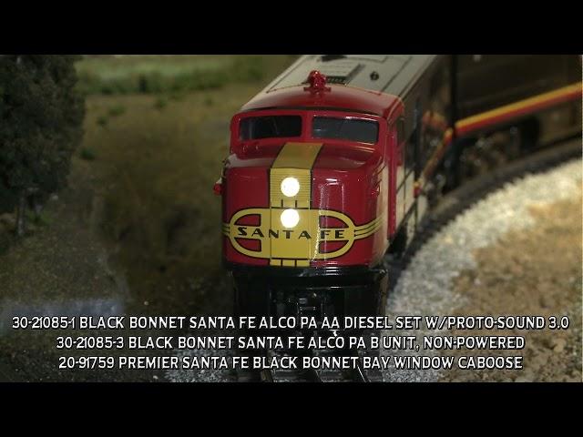 MTH RailKing Black Bonnet Santa Fe Alco PA Diesels w/Proto-Sound 3.0 - Patrick's Trains Exclusive