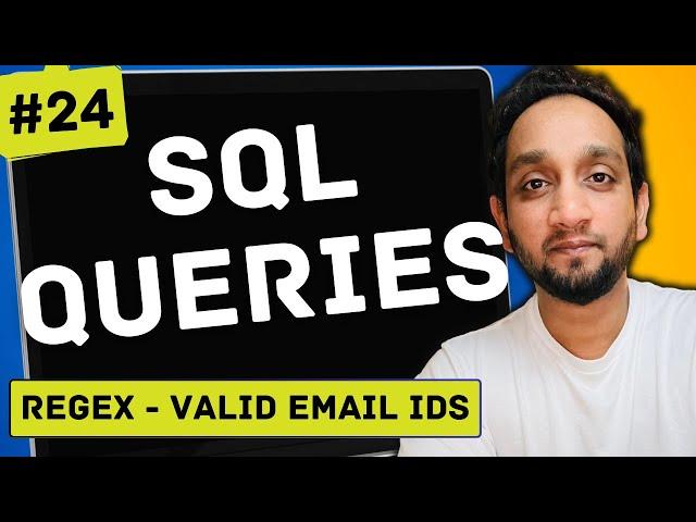 REGEX in SQL to find Valid Email Ids - SQL Interview Query 24 | SQL Problem Level "EASY"