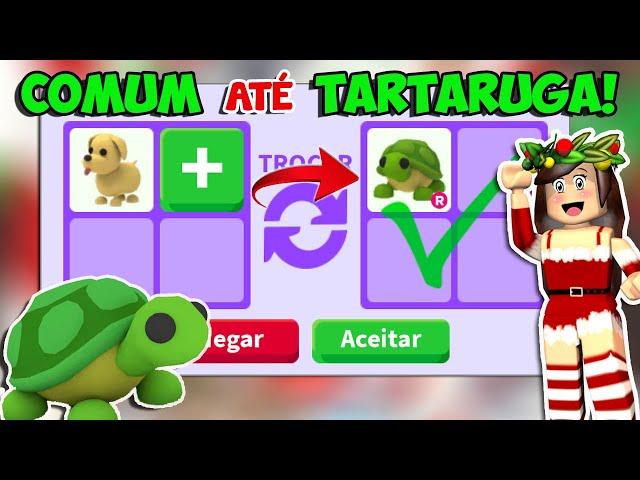 TROCANDO COMUM ATÉ TARTARUGA! Evoluindo com Trocas! Adopt Me! ROBLOX 