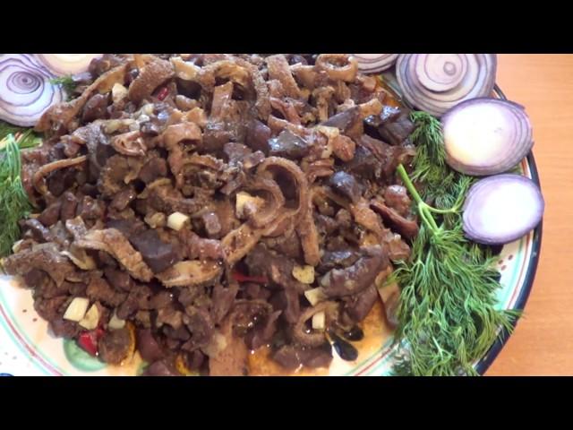 Ішек-қарын қуырдағы|Куырдак из требухи|Kuyrdak from tripe