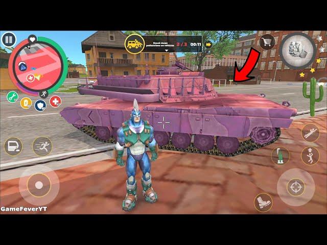 Rope Hero: Vice Town (Rope Hero Drive Pink Tank) Tanks Jumped on Tower - Android Gameplay HD