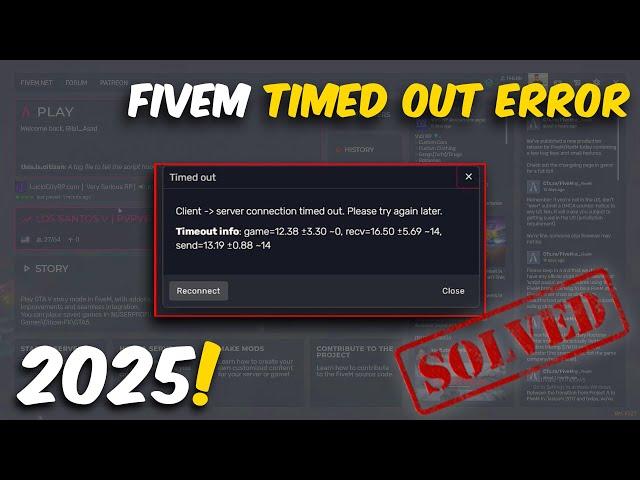 2024 - FiveM Connection Failled Error | Server Connection Timed Out after 15 sec | Timed Out Fixed!