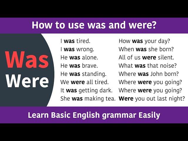 Was and Were - Basic English grammar || How to use was vs were correctly || Speak English Fluently