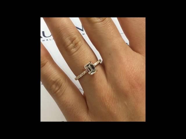 1 carat Emerald Cut Diamond Engagement Ring in Rose Gold