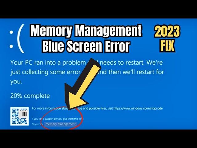 (2023 FIX) - Memory Management Blue Screen Error on Windows 11/10