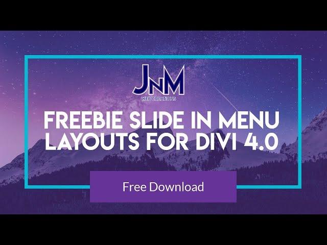 Divi 4.0 Slide in Menu Header Free Layouts!