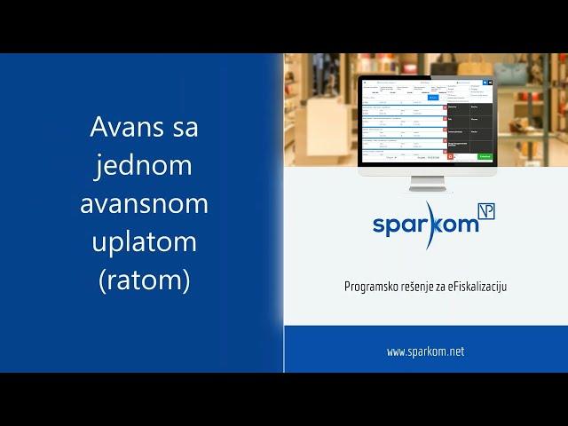 Sparkom VP - Avansni račun sa jednom avansnom uplatom