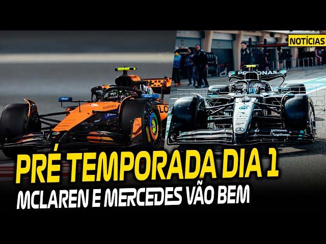 MCLAREN E MERCEDES MAIS EQUILIBRADAS E RÁPIDAS, SAUBER E ASTON FICAM PARA TRÁS - PRÉ TEMPORADA DIA 1