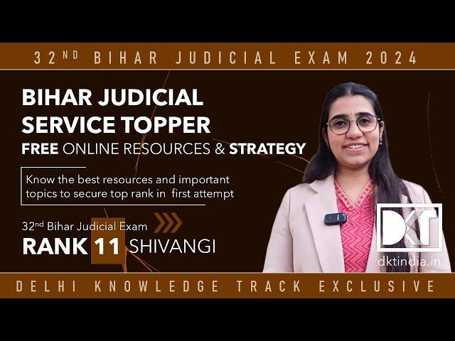 32nd Bihar Judicial Exam | Strategy & Resources How to Crack In First Attempt | By Shivangi, Rank 11