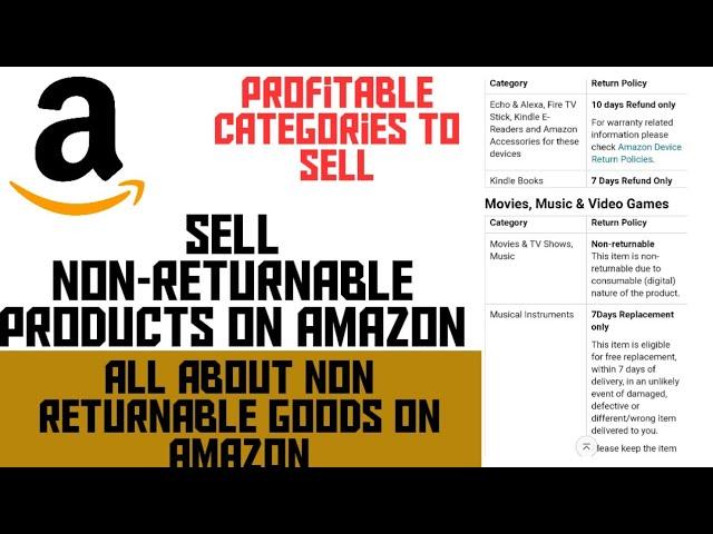How to sell non returnable category on amazon | non returnable items amazon india