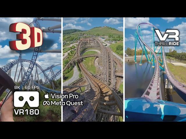 Top 3 Epic VR Roller Coasters in 3D VR180 8K: 2024's Most-watched intense On-Ride POVs