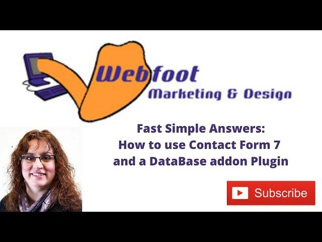 How to use Contact Form 7 and Database Plugin