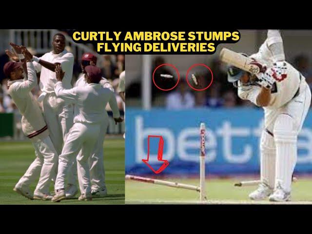 Top 10 Curtly Ambrose Stumps Flying Crazy Deliveries | Curtly Ambrose Kills The Stumps