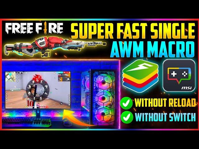 Single awm no reload macro bluestacks | Bluestacks awm macro setting | Macro awm free fire pc