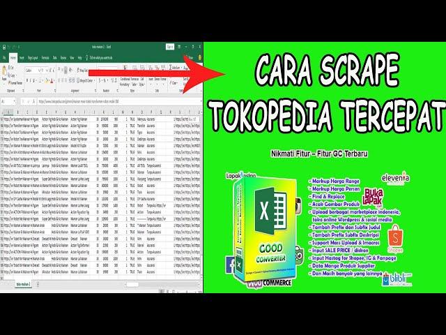 cara cepat scrape atau download data produk di tokopedia, sekali klik ribuan data produk terdownload