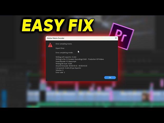 How To Fix Premiere Pro Export Error | Error Compiling Movie (2024)