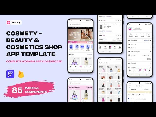 Cosmety - Beauty & Cosmetics Shop App Template | #flutterflow