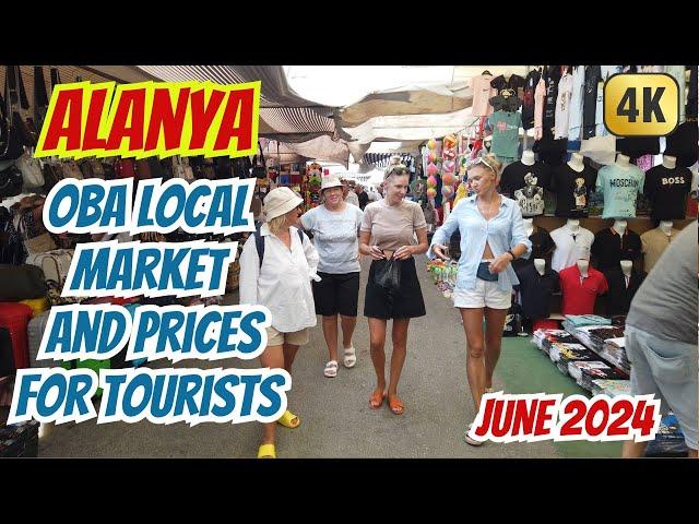 َAlanya - Life and Walking in Alanya - Oba local market and prices for tourists - june 2024