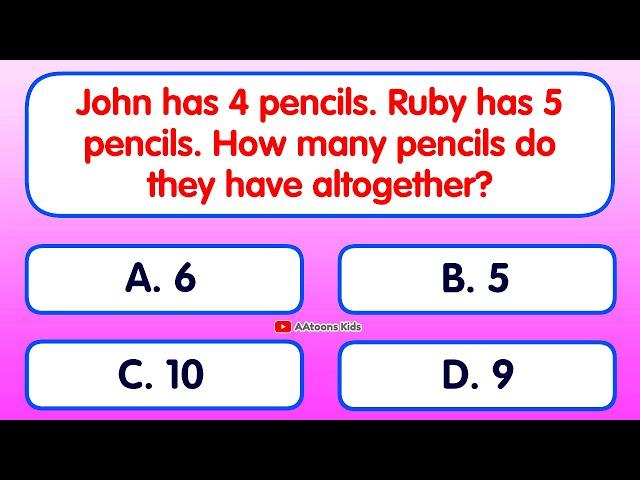 Mental Maths Quiz for Kids | Maths Trivia for Kids | Quiz Time | Maths for kids | @AAtoonsKids