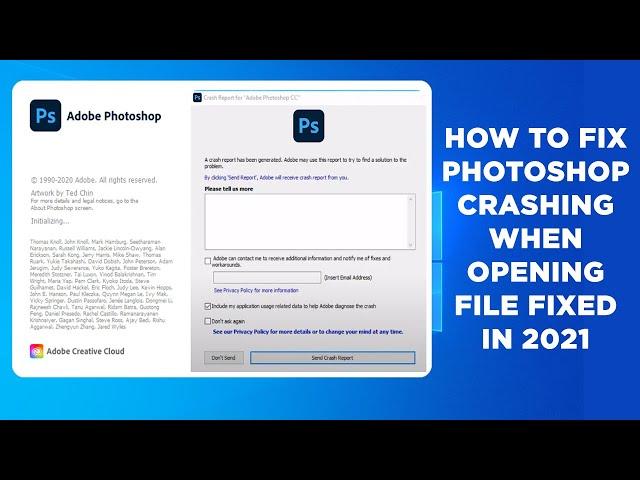 How to Fix Adobe Photoshop Crashing In Windows 10 | 8 | 7 | XP | 2021