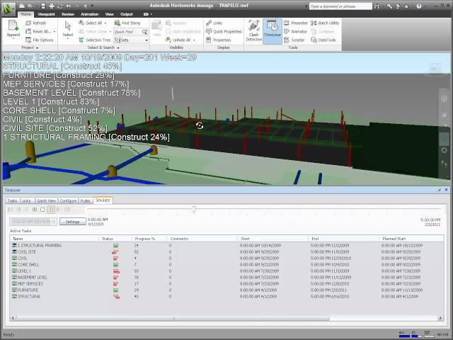 Navisworks Timeliner 4D simulation