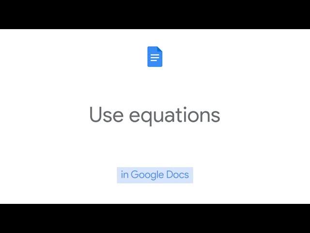 How to: Use equations in Google Docs