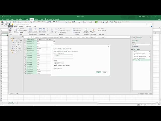 Import Data from Multiple Excel Files from a Folder using Power Query
