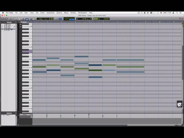 Pro Tools   Arranging strings in the midi editor
