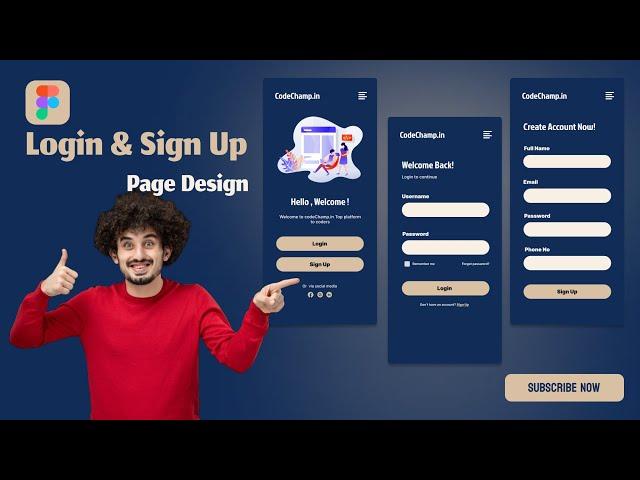 Login and signup page in Figma | Mobile App UI Design Tutorial 2023