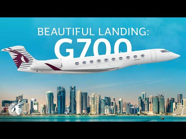 Beautiful landing of the world's first Gulfstream G700 private jet (4K)