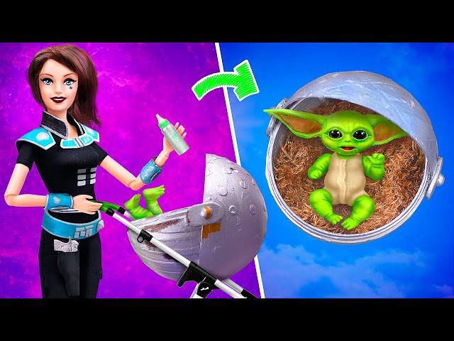 10 DIY Baby Doll Hacks and Crafts / Miniature Baby Yoda, Crib, Cradle and More!