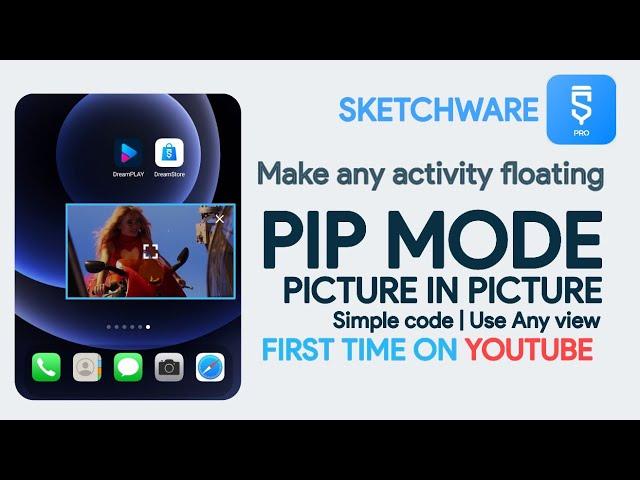 Picture in Picture mode in Sketchware, Floating Video, Make floating activity, first on YouTube