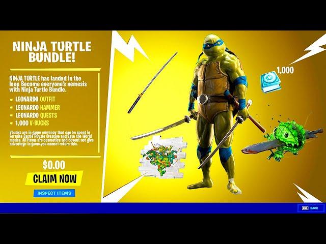 FREE NINJA TURTLE BUNDLE in Fortnite UPDATE!