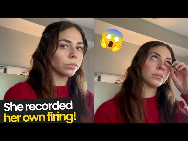 Woman divides the internet after recording herself being fired!