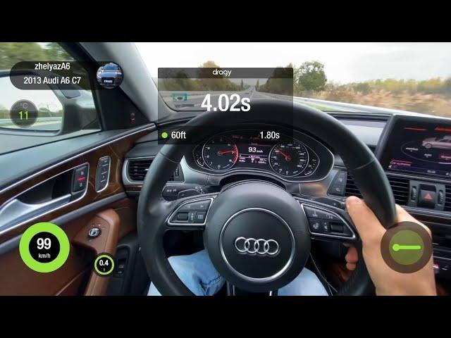 Audi A6/C7 3.0T - dual pulley, custom ECU+TCU - 0-100, 100-200, 1/4 mile; Horrible Drone/Catless