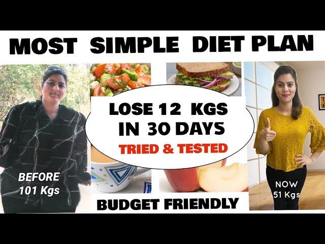 Easily Lose 12 KGS in 1 MONTH  Most Simple Diet Plan To Lose Weight Fast In Hindi 100% Weight Loss