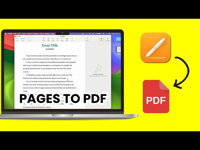 Convert Pages to PDF on Mac