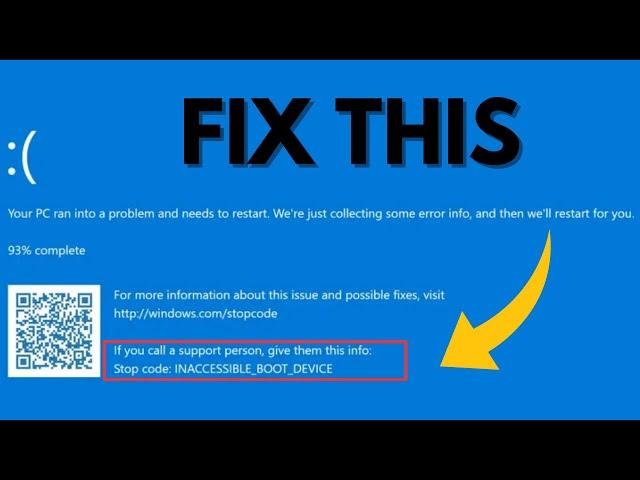 How to Fix Inaccessible Boot Device Windows 11 (BSOD Fix)