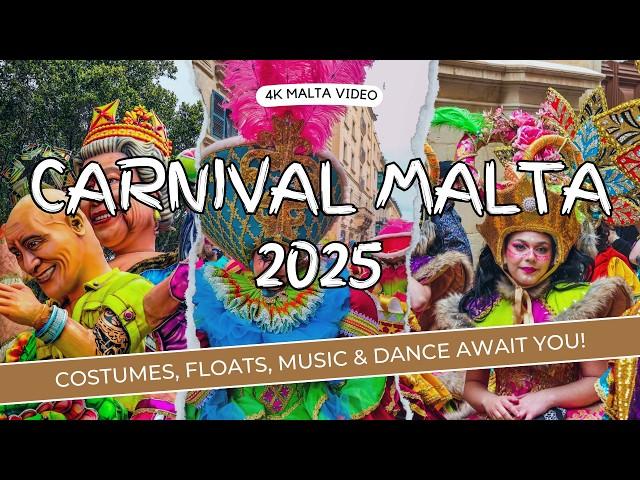 Carnival in Malta 2025 | Colourful Costumes, Music & Dance in Valletta! 