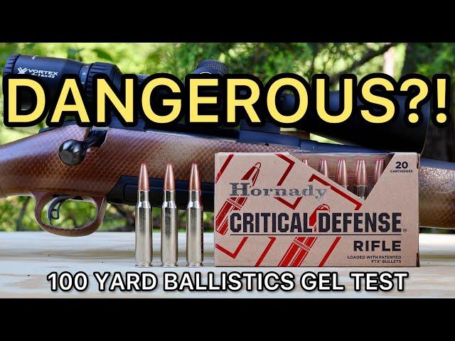 308 Winchester Hornady Critical Defense Rifle Ballistics Gel Ammo Test