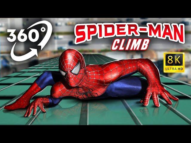 360 VR Spiderman Climbing on Skyscraper ( First-person view in Virtual Reality Experience )