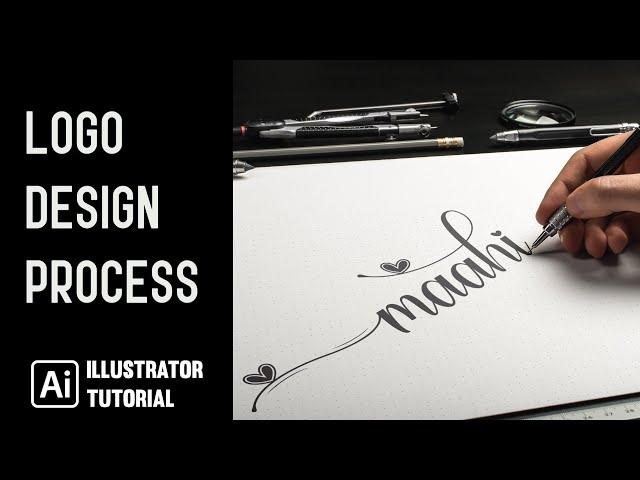 logo design process from start to finish | calligraphy logo design Tutorial | illustrator tutorial