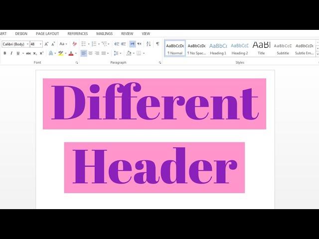 How To Insert Different Header on different pages In MS Word | Create Different headers in Word