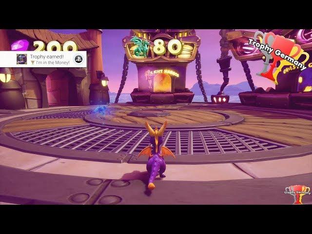 Spyro the Dragon - How make a level 'Gnasty's Loot' unlock? (I'm in the Money! Trophy)