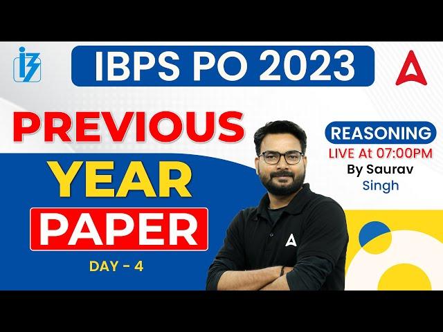 IBPS PO 2023 | IBPS PO Reasoning Previous Year Paper | By Saurav Singh