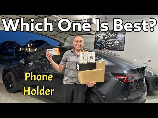 Tesla Model Y Cell Phone Holder Test | Reviewing 6 Different Phone Mounts To Find The Best One!